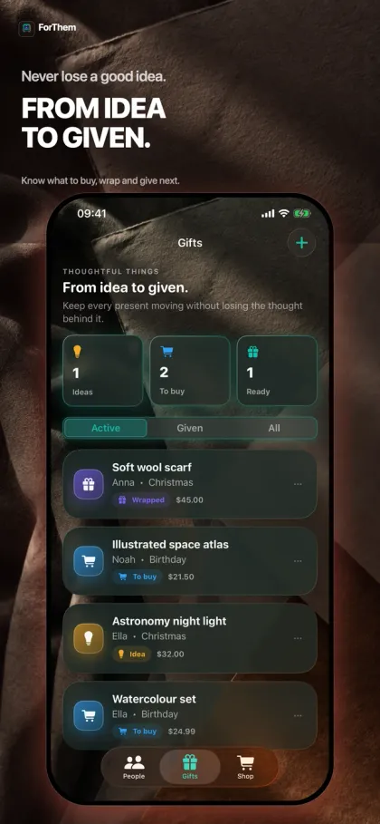 ForThem screenshot: gift journey