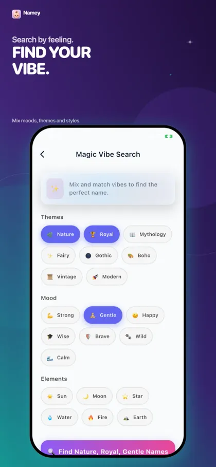 Namey screenshot: right vibe