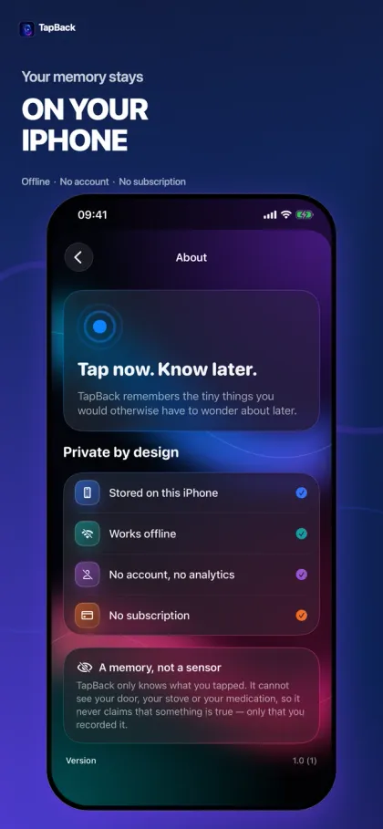 TapBack screenshot: private